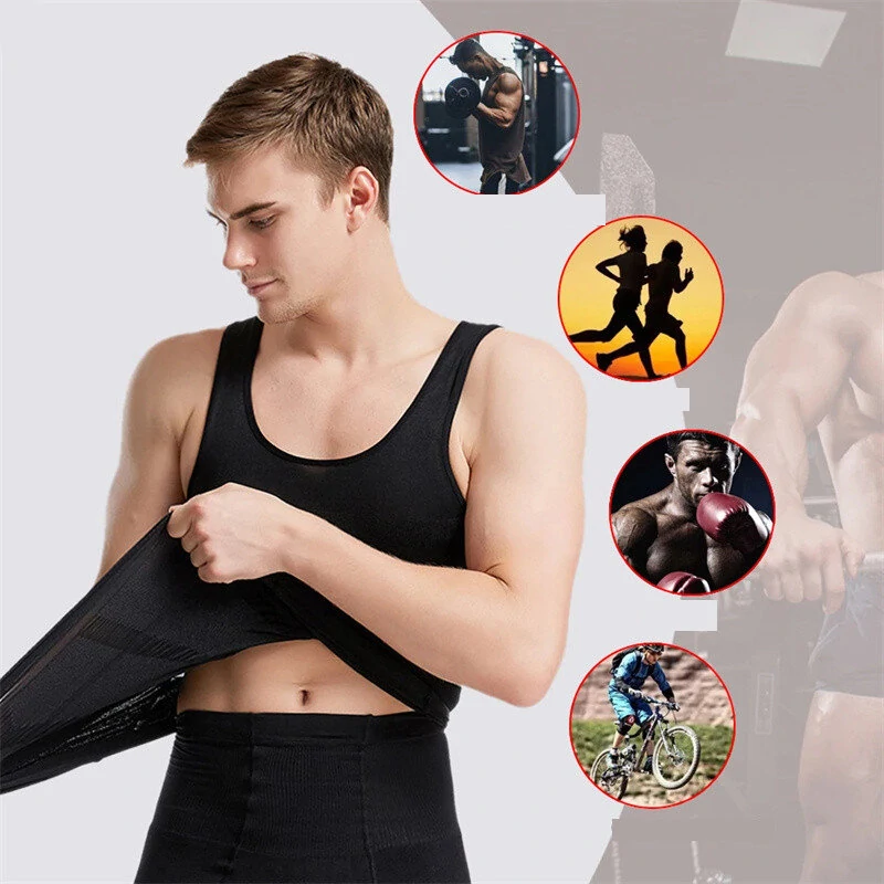 (image for) Sport Vest Men's Quick Dry Stretchy Sweat-wicking Sportswear for Gym Workout Running Exercise Fitness